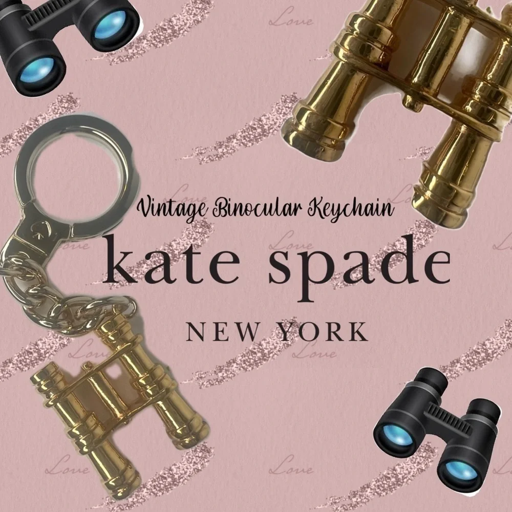 Kate Spade Vintage Brass Binoculars Keychain Fob Charm